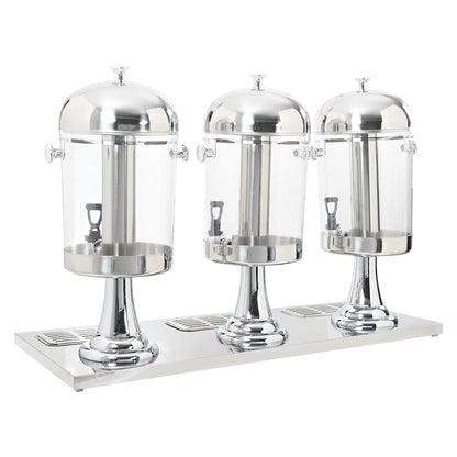 Triplo Distributore di Succhi di Frutta e Bibite Acciaio Inossidabile 3 x 8 L