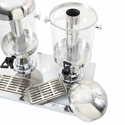 Triplo Distributore di Succhi di Frutta e Bibite Acciaio Inossidabile 3 x 8 L