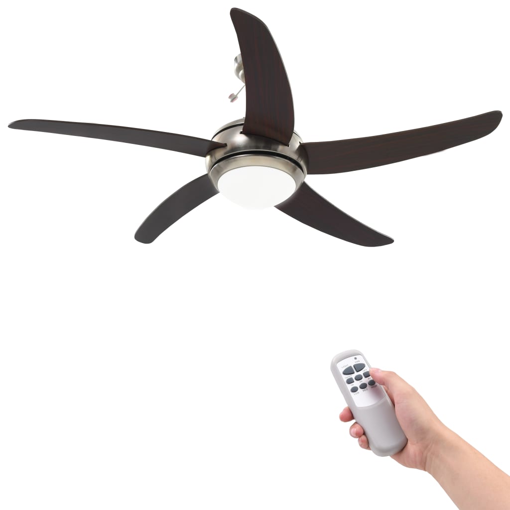 Ventilatore da Soffitto Decorato con Luce 128 cm Marrone | homemem39