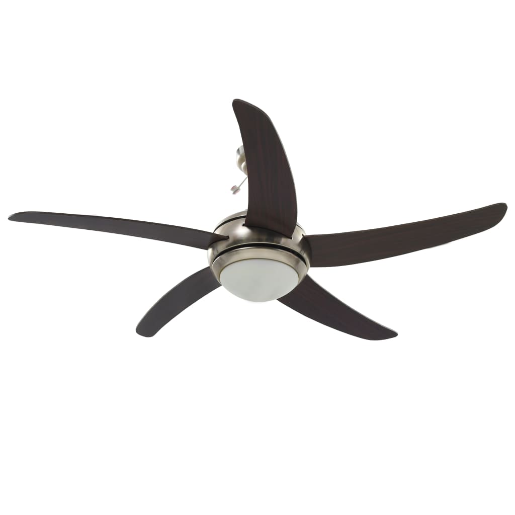 Ventilatore da Soffitto Decorato con Luce 128 cm Marrone | homemem39