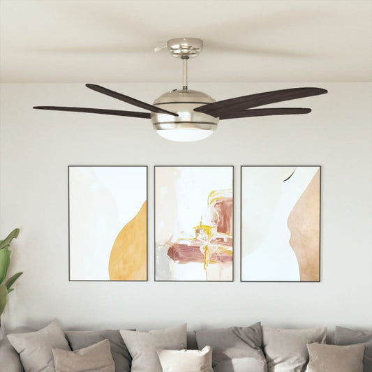 Ventilatore da Soffitto Decorato con Luce 128 cm Marrone | homemem39