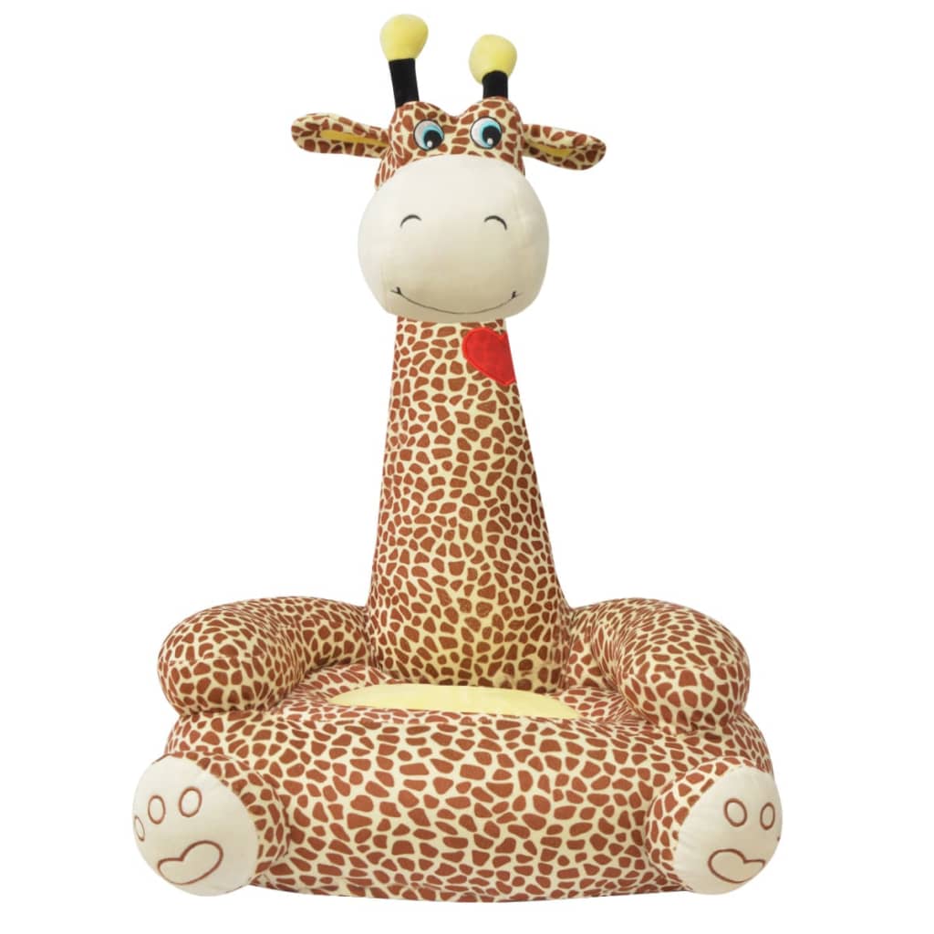Poltrona in Peluche per Bambini Girafa Marrone - homemem39