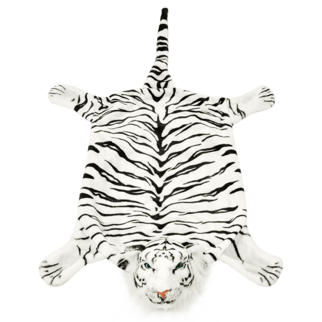 Tappeto di Peluche a Forma di Tigre 144 cm Bianco - homemem39