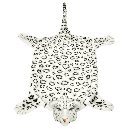 Tappeto di Peluche a Forma di Leopardo 139 cm Bianco - homemem39