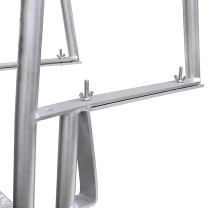 Scala a 4 Gradini per Piscina/Banchina in Alluminio 167 cm | homemem39
