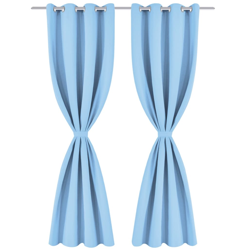 Tenda Oscurante con Occhielli in Metallo 270x245 cm Turchese | homemem39