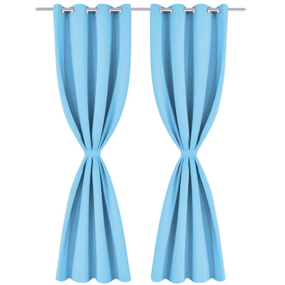 Tenda Oscurante con Occhielli in Metallo 270x245 cm Turchese | homemem39