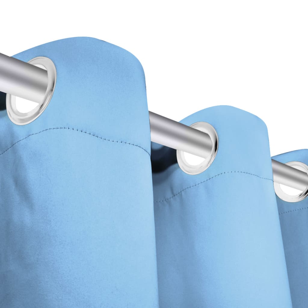 Tenda Oscurante con Occhielli in Metallo 270x245 cm Turchese | homemem39