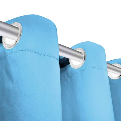Tenda Oscurante con Occhielli in Metallo 270x245 cm Turchese | homemem39
