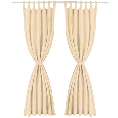 Tende in Micro Raso 2 pz con Passanti 140x245 cm Beige | homemem39