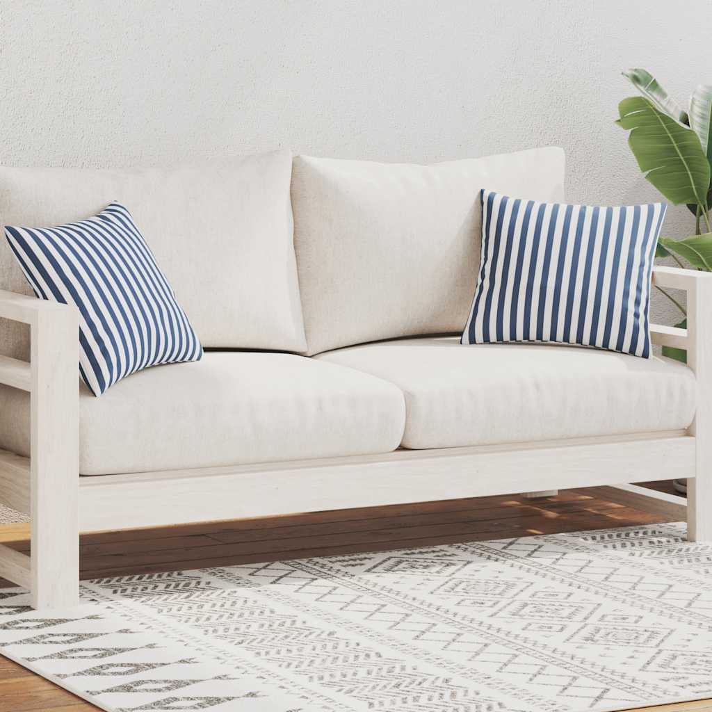 Cuscini da Esterno 2 pz Stampa a Righe 45x45 cm Blu - homemem39