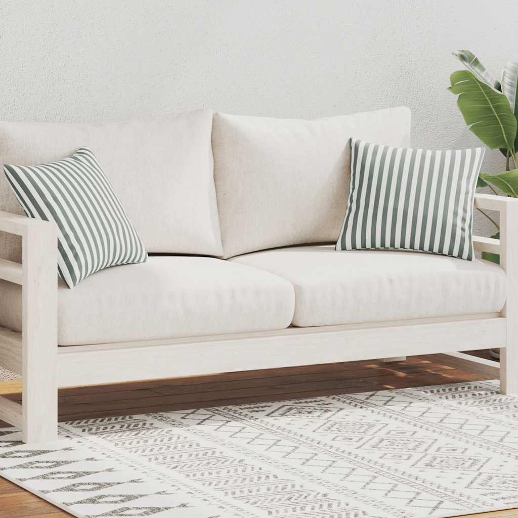 Cuscini da Esterno 2 pz Stampa a Righe 45x45 cm Grigi - homemem39