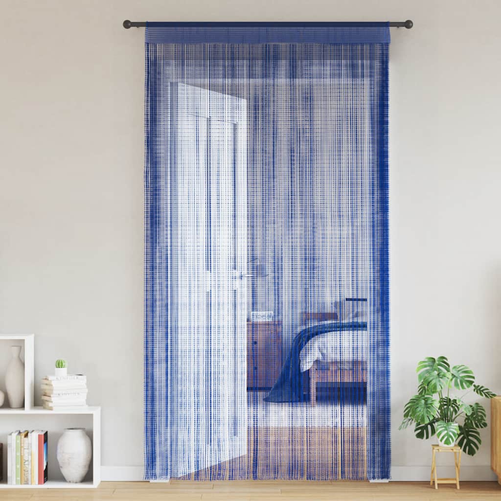 Tende a Filo 2 pz 100x250 cm Blu | homemem39