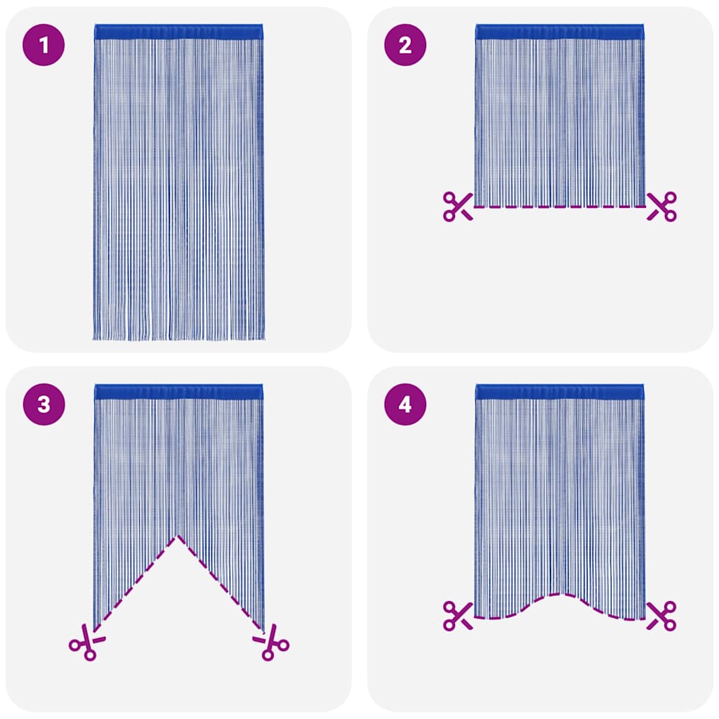 2 Pz Tende a Fili 140x250 cm Blu