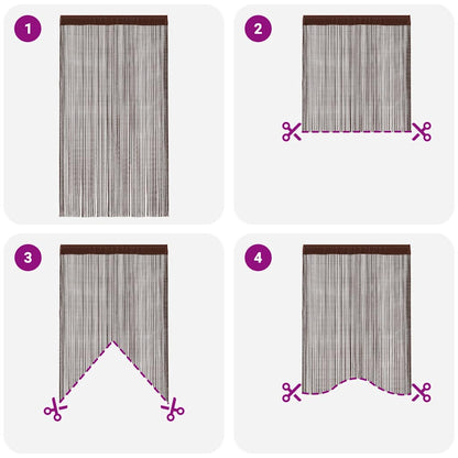 2 Pz Tende a Fili 100x250 cm Marroni