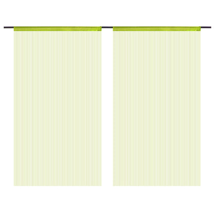 2 Pcs String Curtains 100x250 cm Green