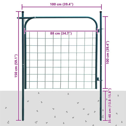 Cancello per Recinzione da Giardino 100x100 cm Verde | homemem39