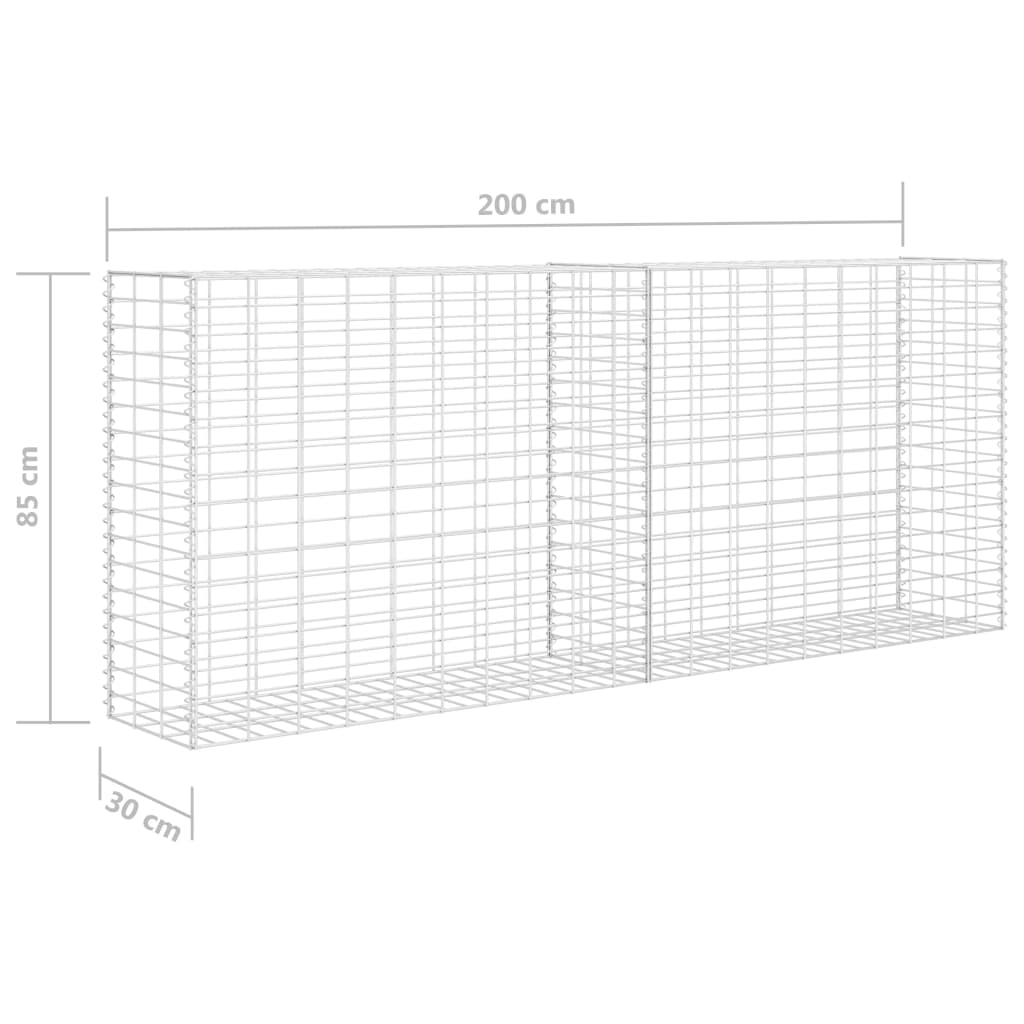 Gabione aus verzinktem Stahlgeflecht 85x30x200 cm