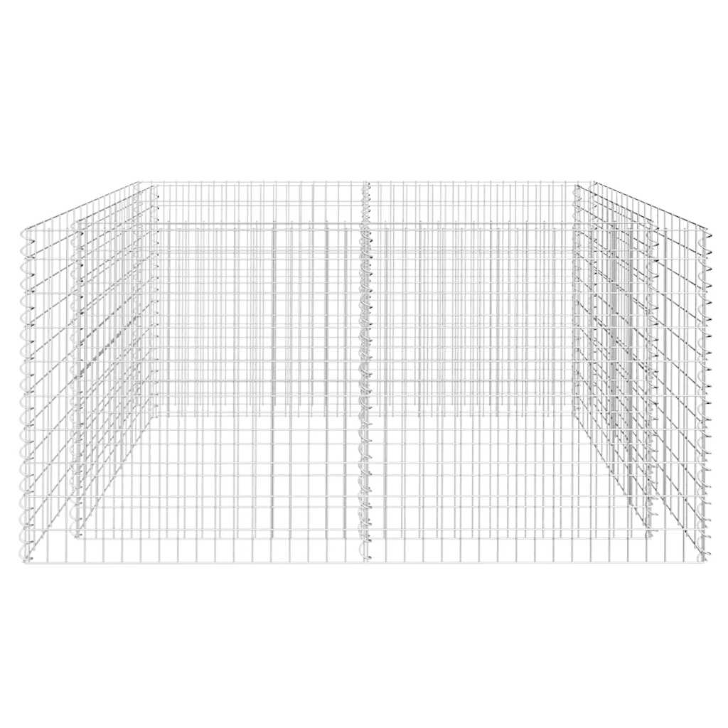 Gabbione Letto Rialzato Giardino Acciaio 180x90x100 cm Argento