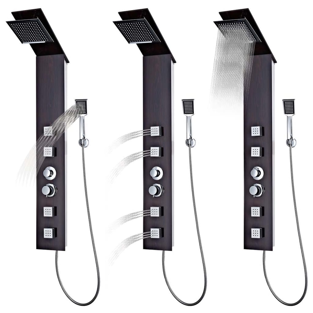 Sistema Pannello Doccia in Vetro Marrone - homemem39