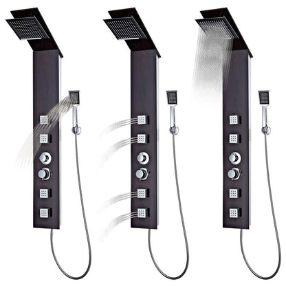 Sistema Pannello Doccia in Vetro Marrone - homemem39