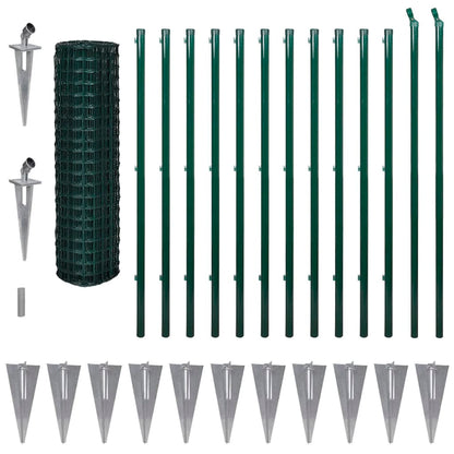 Recinzione Euro in Acciaio 25x1,5 m Verde