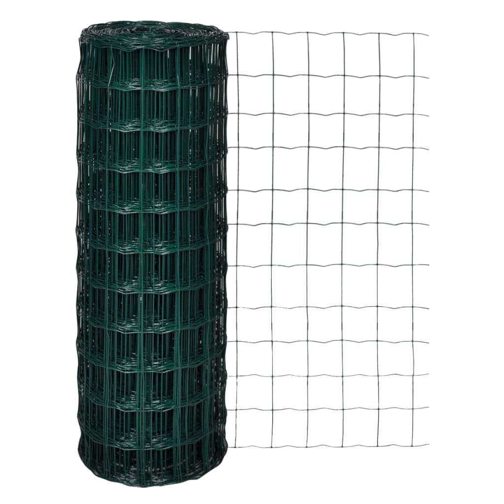 Recinzione Euro in Acciaio 25x1,7 m Verde | homemem39