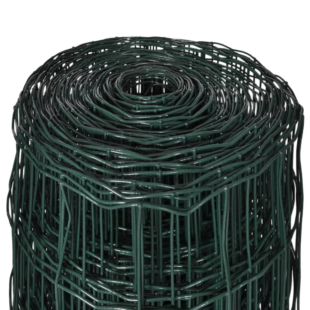 Recinzione Euro in Acciaio 25x1,7 m Verde | homemem39
