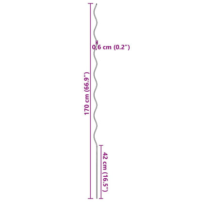 50 pz Supporti a Spirale per Piante 170 cm in Acciaio Zincato - homemem39