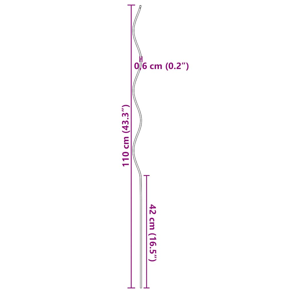 50 pz Supporti a Spirale per Piante 110 cm in Acciaio Zincato - homemem39