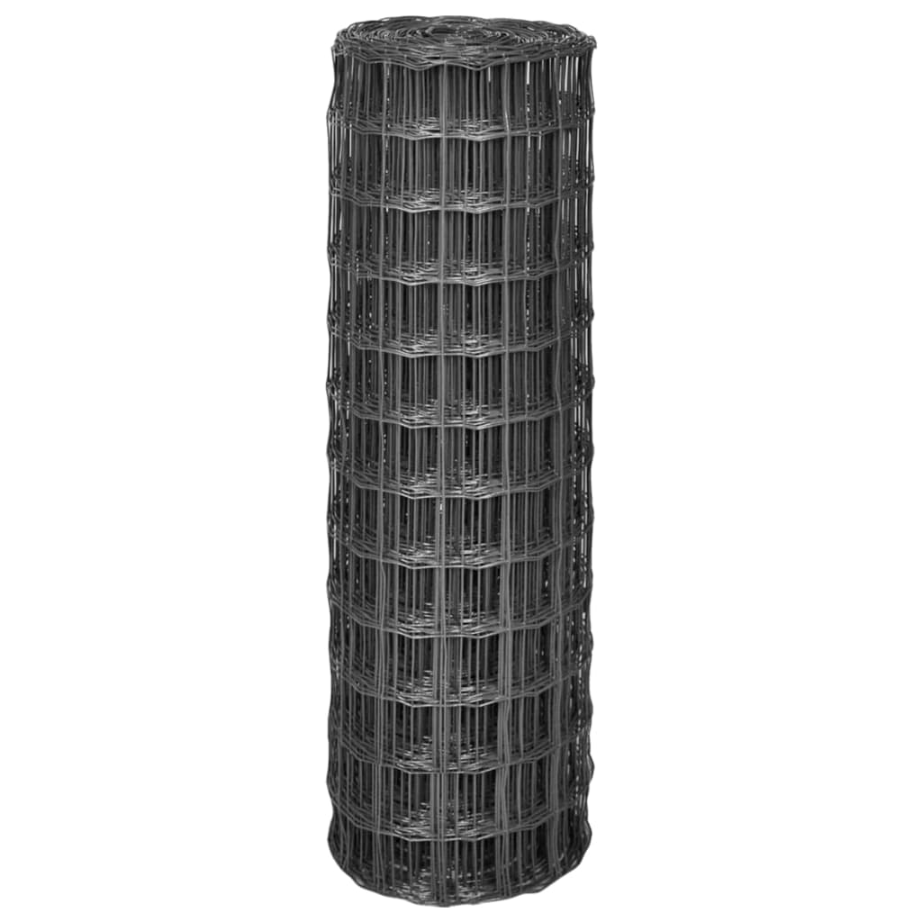 Recinzione Euro in Acciaio 25x1,2 m Grigia | homemem39
