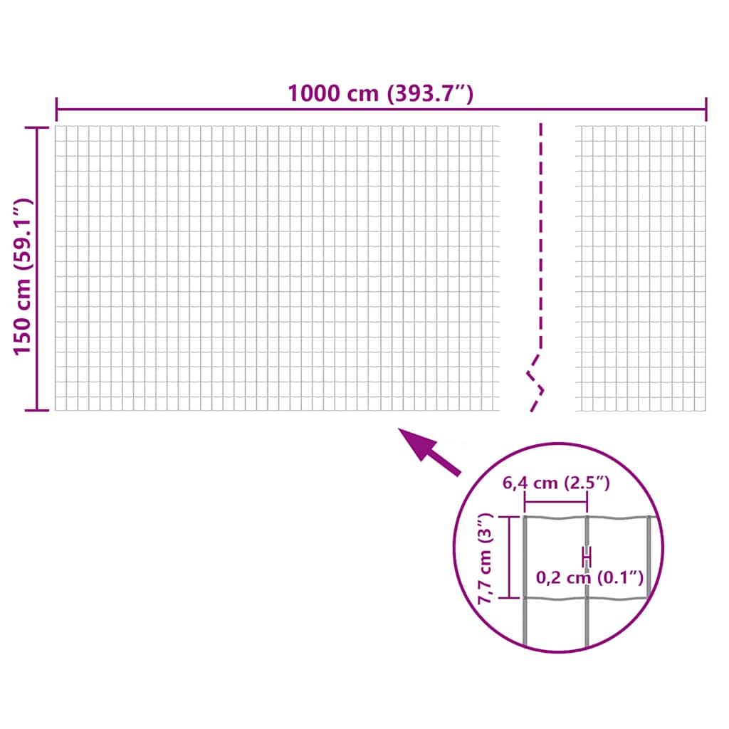 Recinzione Euro in Acciaio 10x1,5 m Grigia | homemem39