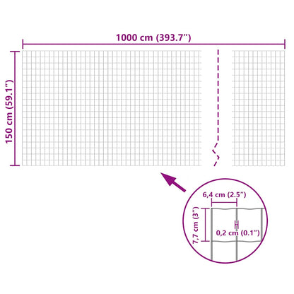 Recinzione Euro in Acciaio 10x1,5 m Grigia | homemem39