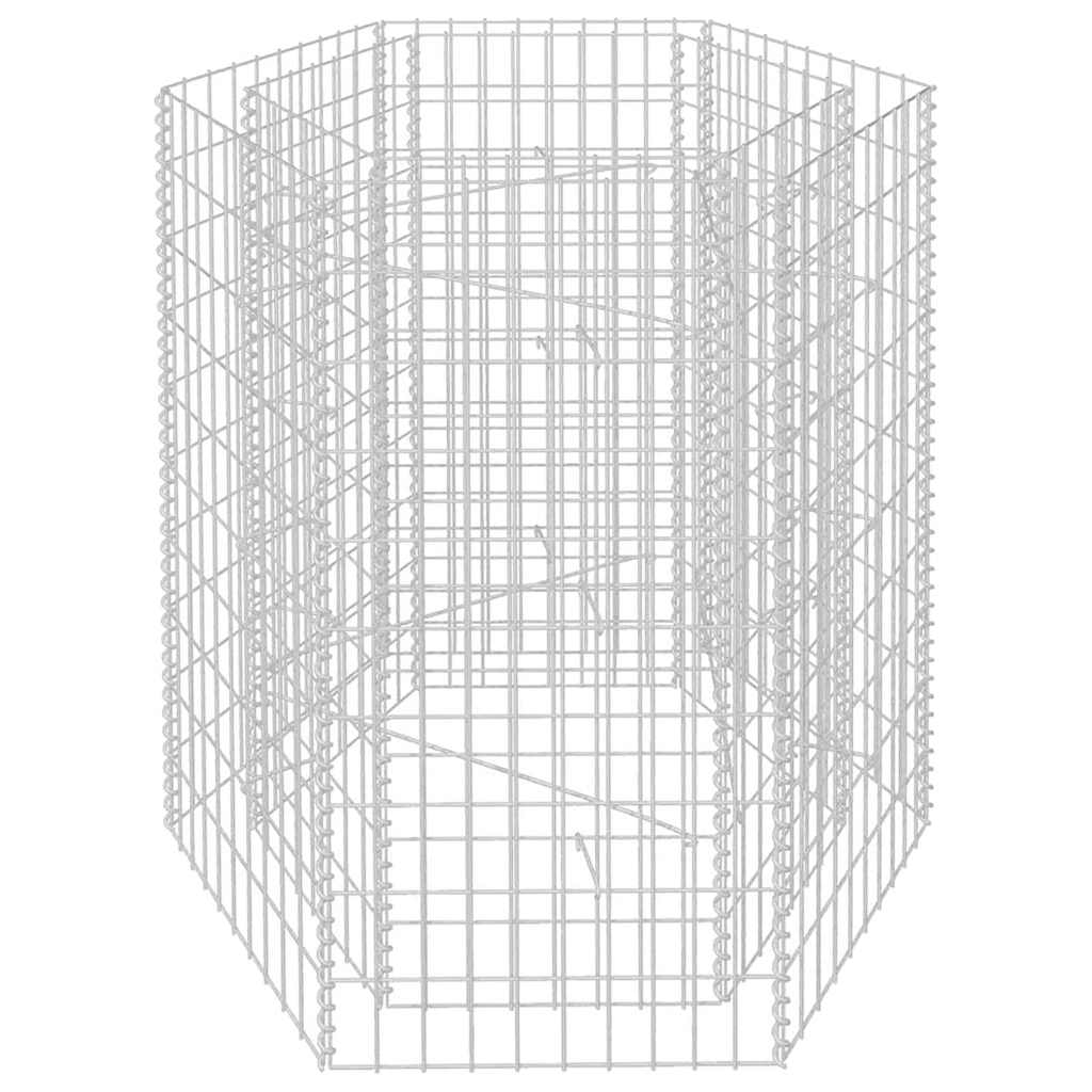 Gabbione Letto Rialzato da Giardino Esagonale 100x90x100 cm | homemem39