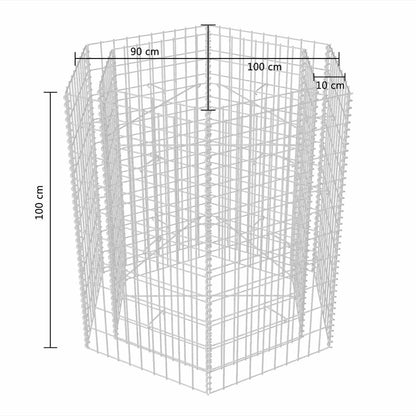 Gabbione Letto Rialzato da Giardino Esagonale 100x90x100 cm | homemem39