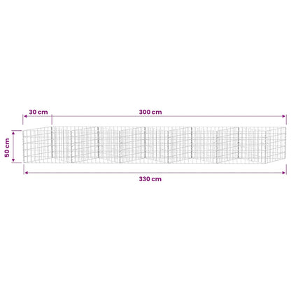 Gabbione in Rete in Acciaio Zincato 300x30x50 cm | homemem39