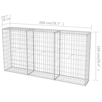 Gabbione in Rete in Acciaio Zincato 200x30x100 cm | homemem39