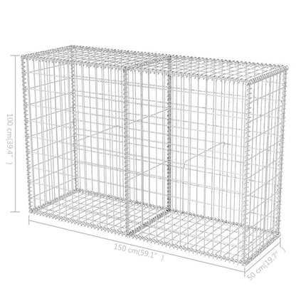 Gabbione in Rete in Acciaio Zincato 150x50x100 cm | homemem39