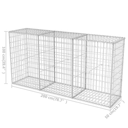 Gabbione in Rete in Acciaio Zincato 200x50x100 cm | homemem39