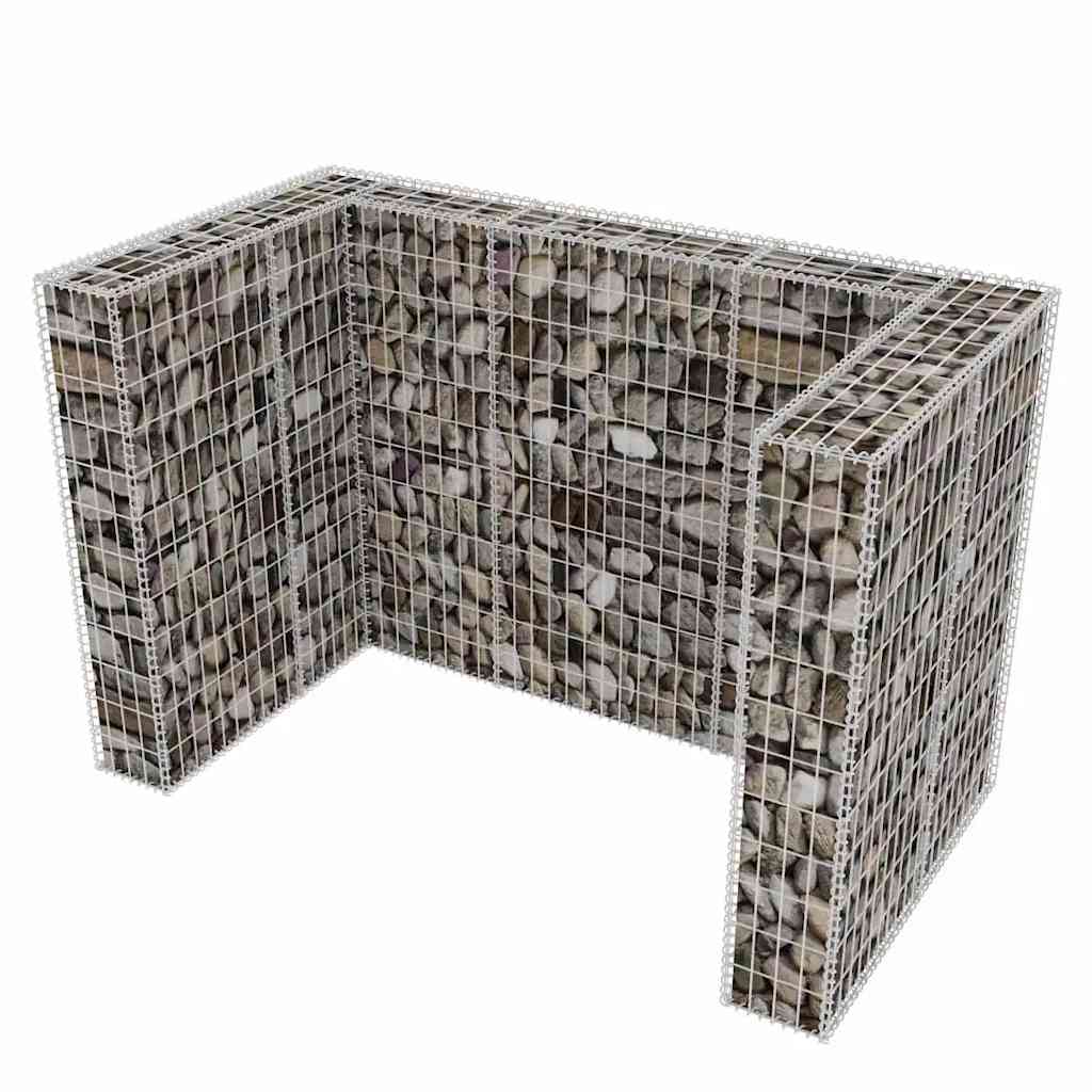 Gabbione in Rete in Acciaio per 2 Cassonetti 180x100x120 cm | homemem39