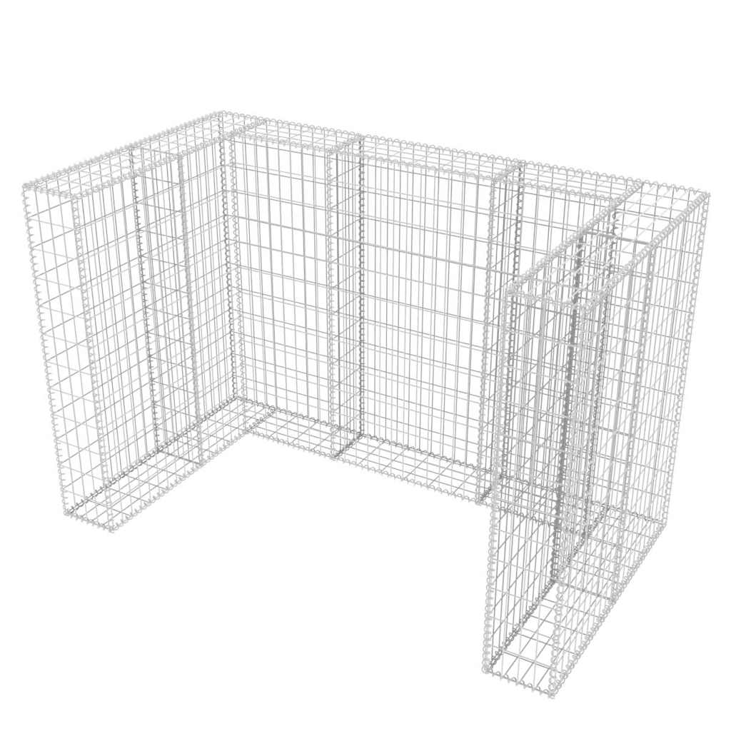 Gabbione in Rete in Acciaio per 2 Cassonetti 180x100x120 cm | homemem39