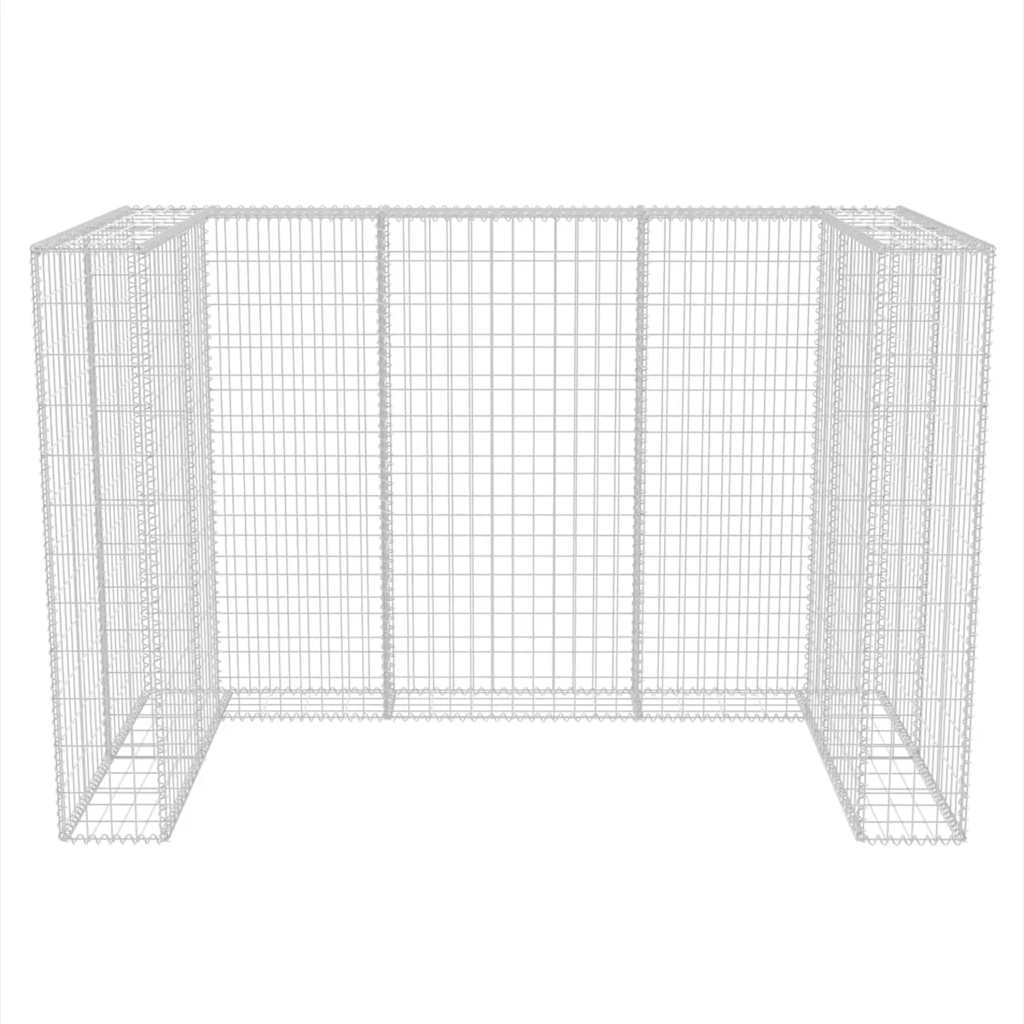 Gabbione in Rete in Acciaio per 2 Cassonetti 180x100x120 cm | homemem39