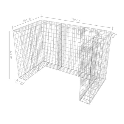 Gabbione in Rete in Acciaio per 2 Cassonetti 180x100x120 cm | homemem39