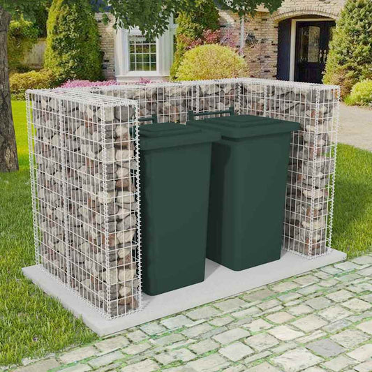 Gabbione in Rete in Acciaio per 2 Cassonetti 180x100x120 cm | homemem39
