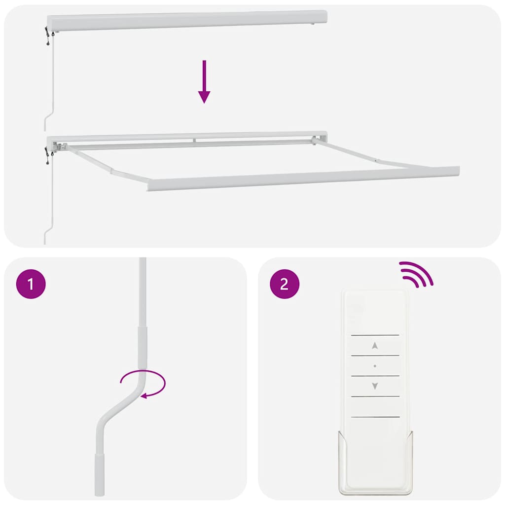 Tenda da Sole Bianco 3,5 x 2,5 m Metallo - homemem39