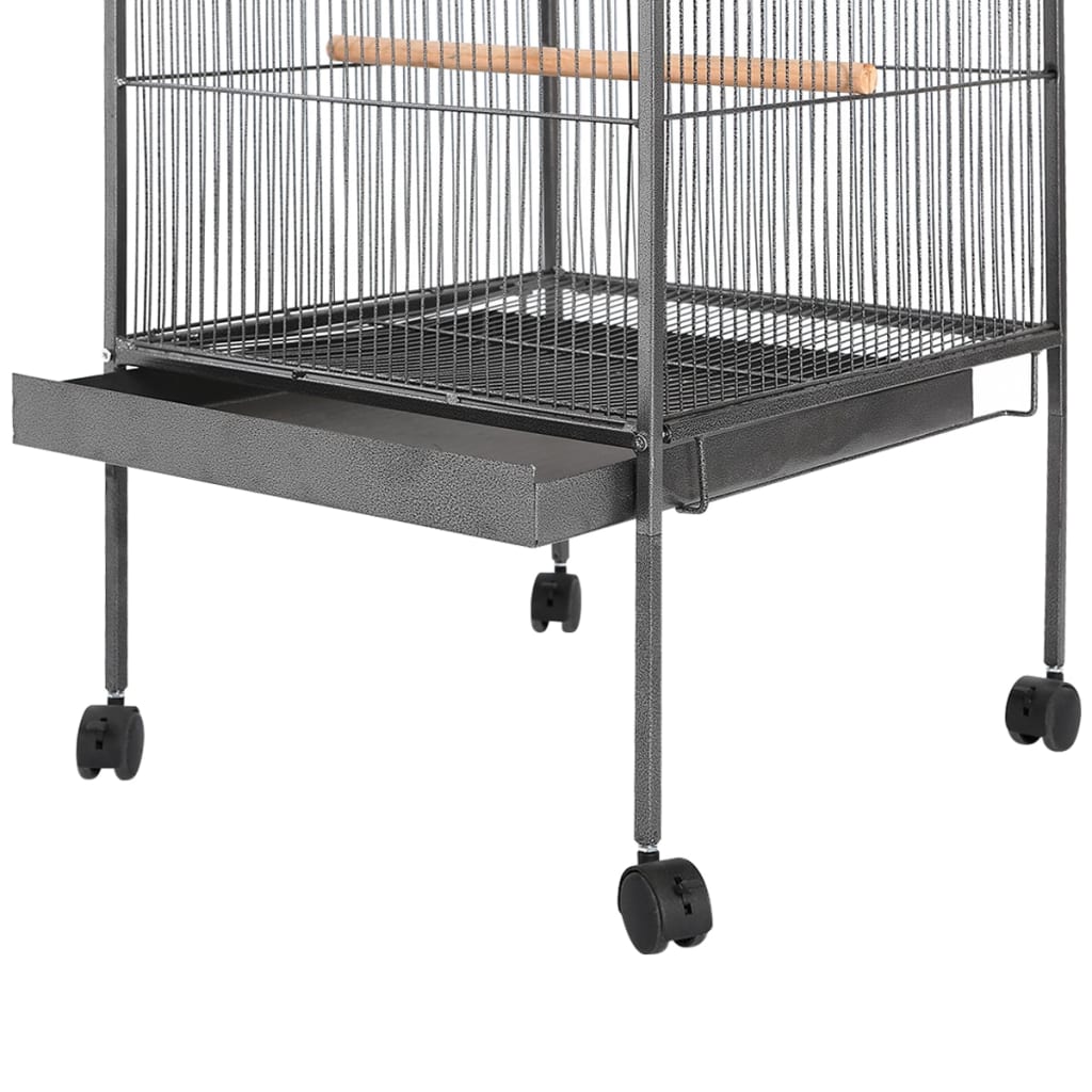 Gabbia per Uccelli Nera 54x54x146 cm in Acciaio | homemem39