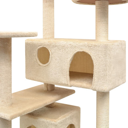 Albero per Gatti con Tiragraffi in Sisal 125 cm Beige | homemem39