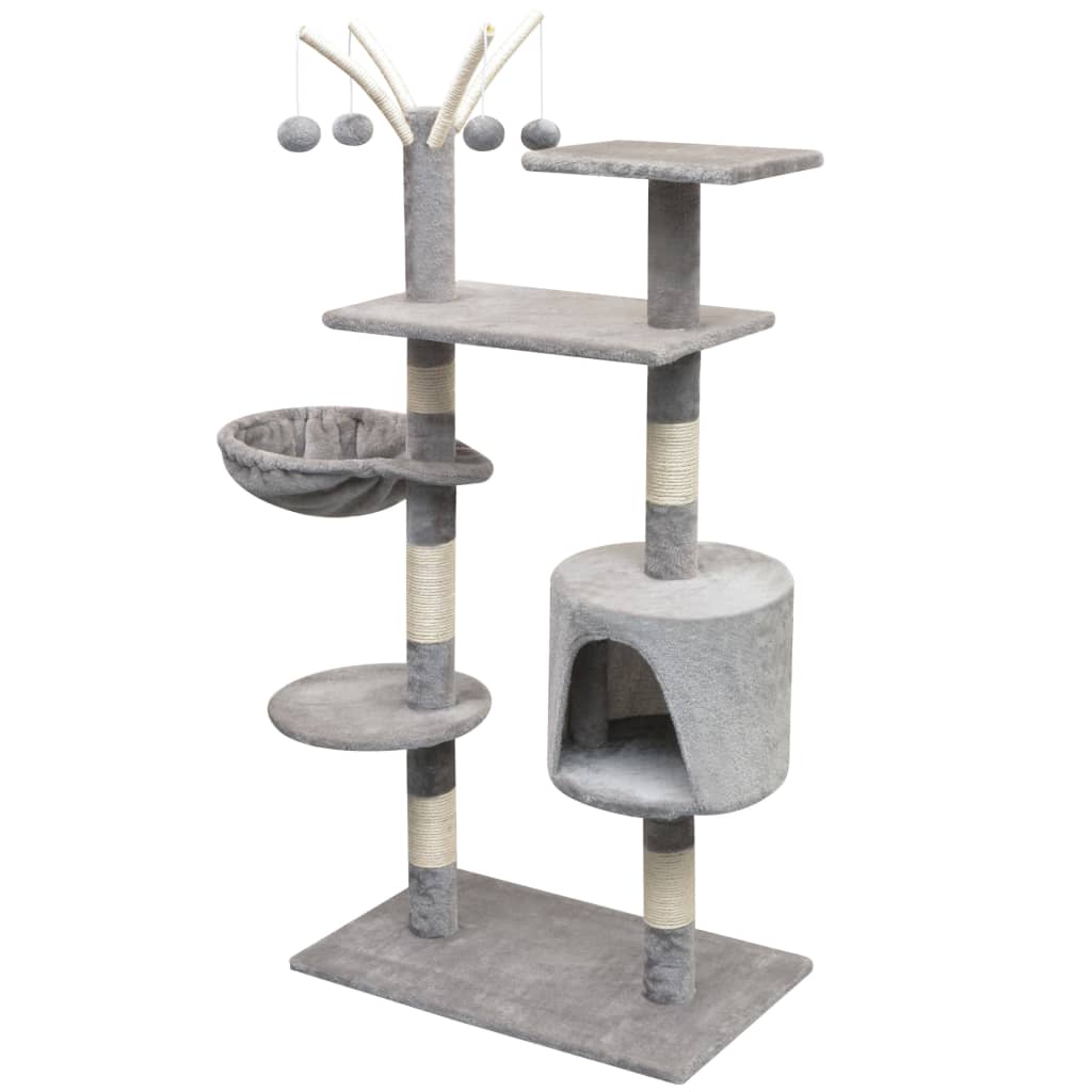 Albero per Gatti con Tiragraffi Sisal 125 cm Grigio | homemem39