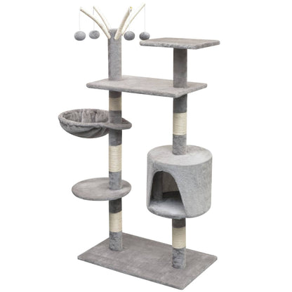 Albero per Gatti con Tiragraffi Sisal 125 cm Grigio | homemem39