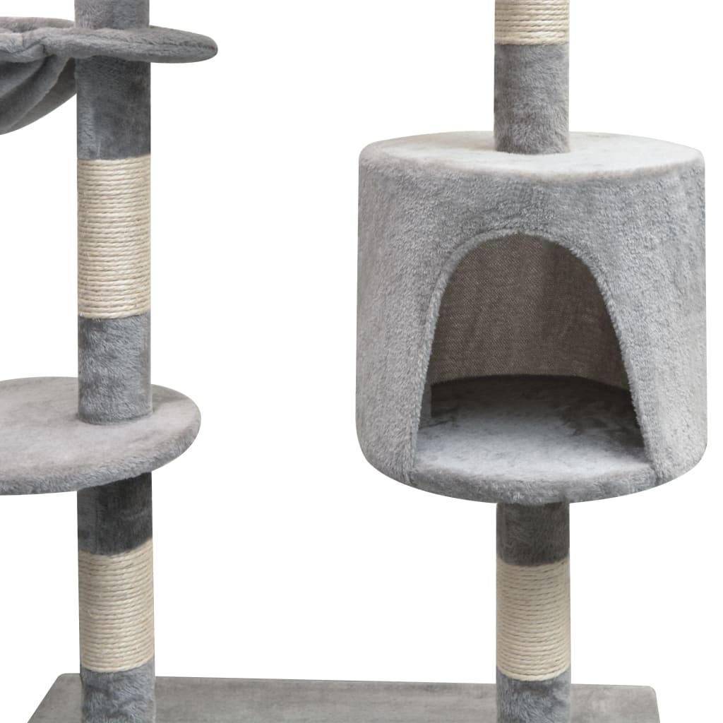 Albero per Gatti con Tiragraffi Sisal 125 cm Grigio - homemem39